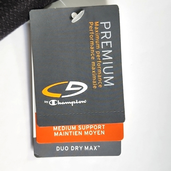 NWT Champion C9 DuoDry Max Black Sports Bra Medium Support Cross Straps Sz M - Picture 10 of 13